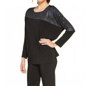 NEW SYMPLI stormy boxy top in pewter foil
